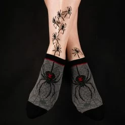 FootClothes Black Widow Spider Ankle Socks