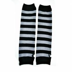 Poizen Industries Accessories Stripe Armwarmers – Black/Grey
