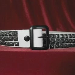 Ape Leather Leather Three Row Pyramid Belt