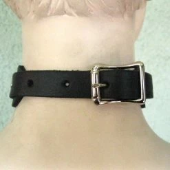 Ape Leather Spiked Bondage Choker With Long Spikes And O-Ring