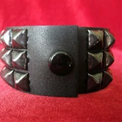 Ape Leather Three Row Pyramid Wristband Wristbands And Cuffs