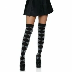 Leg Avenue Argyle Knit Over The Knee Socks