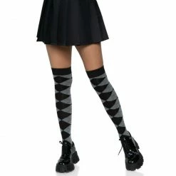 Leg Avenue Argyle Knit Over The Knee Socks