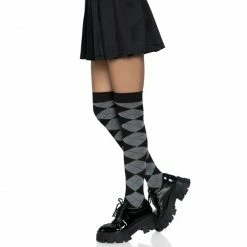 Leg Avenue Argyle Knit Over The Knee Socks