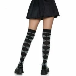 Leg Avenue Argyle Knit Over The Knee Socks