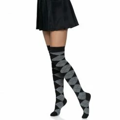 Leg Avenue Argyle Knit Over The Knee Socks