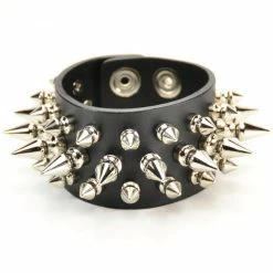 Funk Plus Spiked Bracelet With 3 Rows Of Short & Long Spikes Men's Stuff
