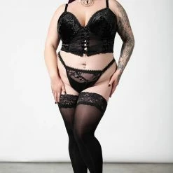 Killstar Be Veiled Lace Basque Women's Stuff