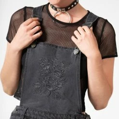 Killstar Women's Stuff Blackbell Denim Overalls 7 Killstar Women's Stuff Blackbell Denim Overalls