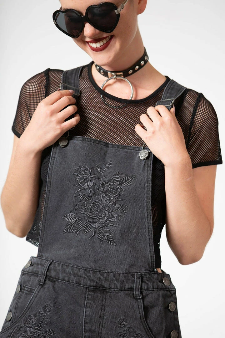 Killstar Women's Stuff Blackbell Denim Overalls 5 Killstar Women's Stuff Blackbell Denim Overalls