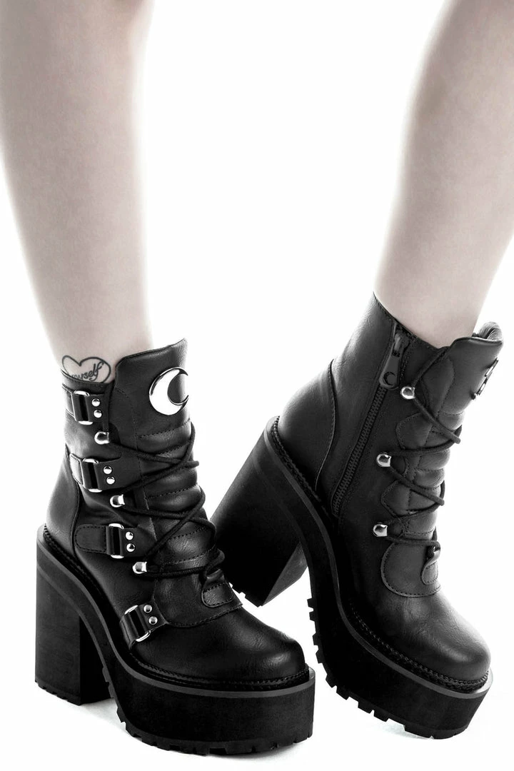 Killstar Women's Stuff Broom Rider Boots - Black 6 Killstar Women's Stuff Broom Rider Boots - Black