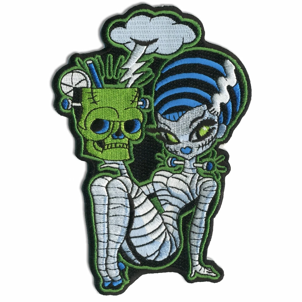 Retro-a-go-go Bride Of Frankenstein Embroidered Patch Patches 4 Retro-a-go-go Bride Of Frankenstein Embroidered Patch Patches