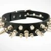 Funk Plus Chokers And Collars 1 1/8" BLACK LEATHER CHOKER WITH 1/2" & 1" SPIKES