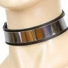 Funk Plus Chokers And Collars Black Leather Choker With Silver Metal Plate 2 Funk Plus Chokers And Collars Black Leather Choker With Silver Metal Plate