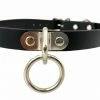 Funk Plus Men's Stuff 3/4" Black Vegan Leather Choker With 1" Loop & Ring 1 Funk Plus Men's Stuff 3/4" Black Vegan Leather Choker With 1" Loop & Ring