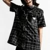 Killstar Daze Button-Up Shirt [ASH TARTAN] Men's Stuff