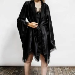 Killstar Women's Stuff Devil's Lullaby Satin Robe 15 Killstar Women's Stuff Devil's Lullaby Satin Robe