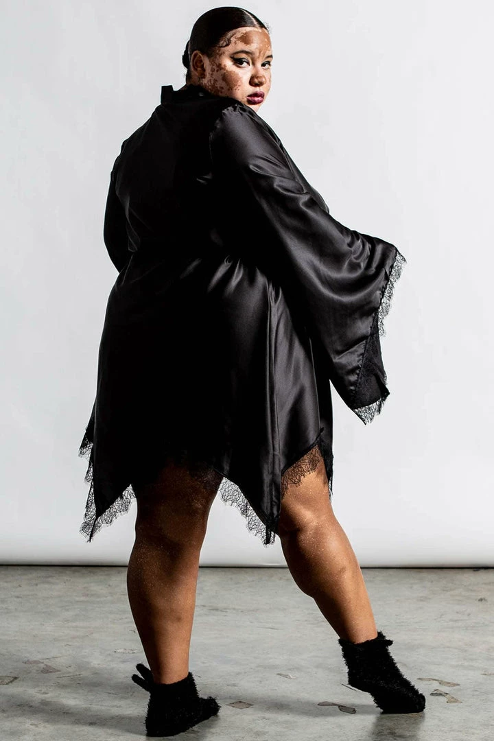 Killstar Women's Stuff Devil's Lullaby Satin Robe 7 Killstar Women's Stuff Devil's Lullaby Satin Robe