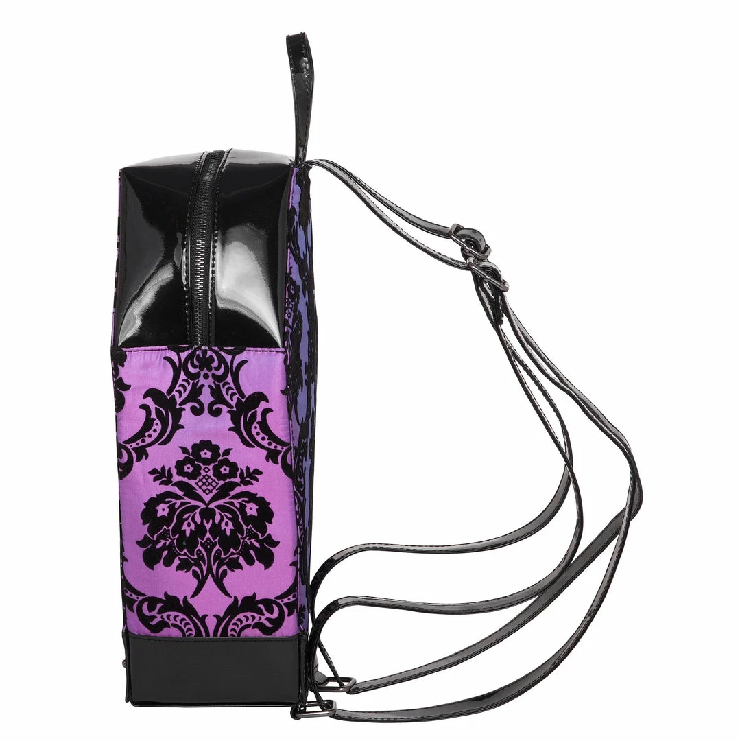 Rock Rebel Damask Coffin Backpack In Purple Bags & Backpacks 4 Rock Rebel Damask Coffin Backpack In Purple Bags & Backpacks