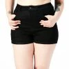 Sourpuss Women's Stuff Essential Denim Shorts - Black 1 Sourpuss Women's Stuff Essential Denim Shorts - Black