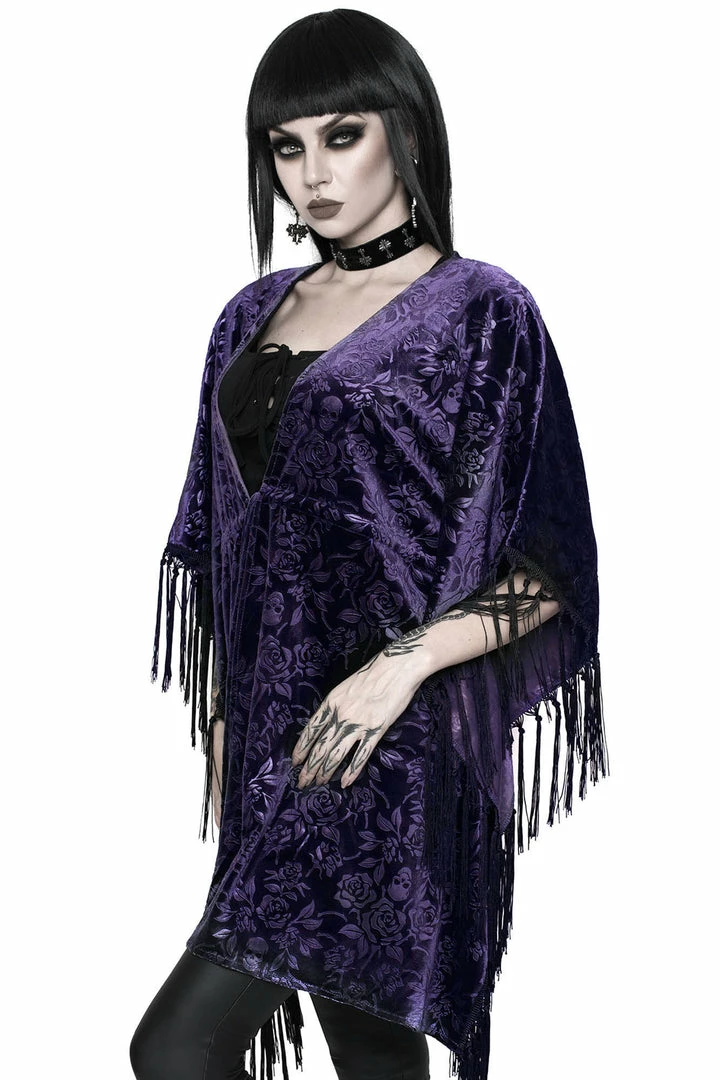 Killstar Women's Stuff Fang Velvet Kimono 3 Killstar Women's Stuff Fang Velvet Kimono