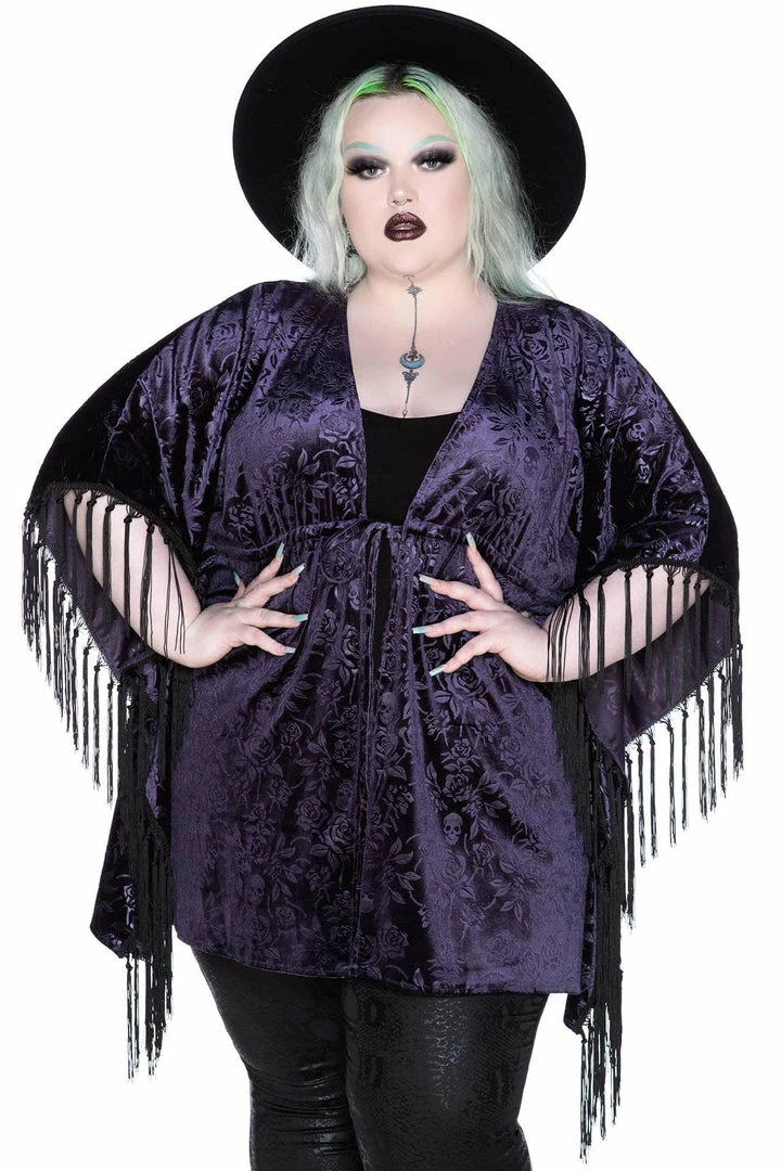 Killstar Women's Stuff Fang Velvet Kimono 7 Killstar Women's Stuff Fang Velvet Kimono