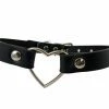 Funk Plus Chokers And Collars Large Heart Choker - Black Vegan Leather