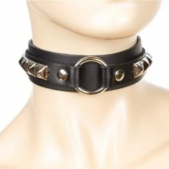 Funk Plus Middle Ring Studded 1 1/8" Choker Chokers And Collars
