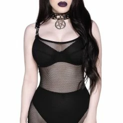 Killstar Feral AF Fishnet Dress - Black Women's Stuff