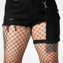 Killstar Fury Road Denim Garter Shorts
