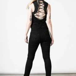 Killstar Women's Stuff Hardy Lace-Up Vest Top