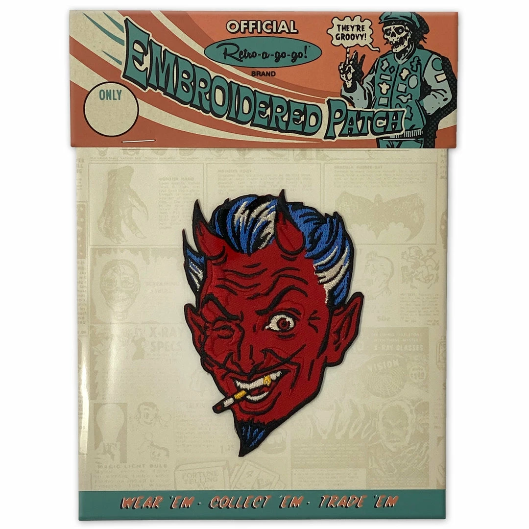 Retro-a-go-go Handsome Devil Embroidered Patch Patches 4 Retro-a-go-go Handsome Devil Embroidered Patch Patches