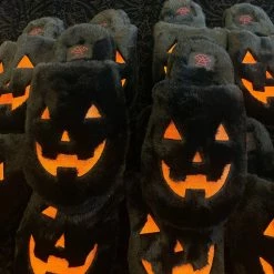 Strange Cvlt Men's Stuff Kreepy Kozy Jack Black/Orange House Slipper