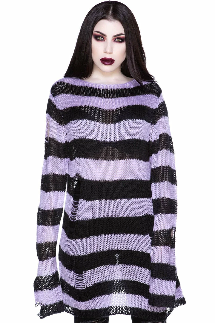 Killstar Lavender Mist Knit Sweater 3 Killstar Lavender Mist Knit Sweater