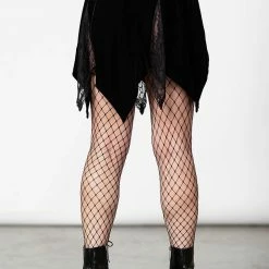 Killstar Women's Stuff Lester Velvet Mini Skirt [Black]