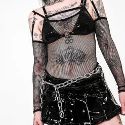 Lip Service Women's Stuff Vinyl Pleated Micro Mini Skirt