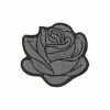 Project Pinup Large Gray And Black Rockabilly Rose Iron-On Embroidered Patch 1 Project Pinup Large Gray And Black Rockabilly Rose Iron-On Embroidered Patch