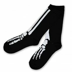 TeeHee Men's Skeleton Foot Polyester Crew Socks