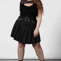 Killstar Women's Stuff No Lip Pleated Skirt