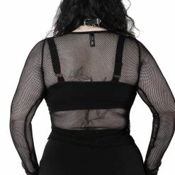 Killstar Overkill Fishnet Top - Black Women's Stuff