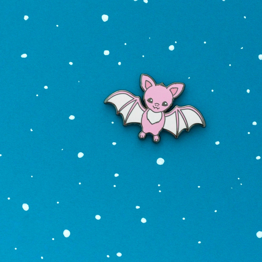 LuxCups Creative Pink Bat Enamel Pin 4 LuxCups Creative Pink Bat Enamel Pin