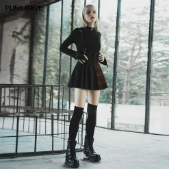 Punk Rave Plaid Spliced Suspender Skirt Women's Stuff