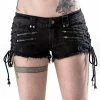 Queen Of Darkness Women's Stuff Grey Shorts With Zippers And Lacing 1 Queen Of Darkness Women's Stuff Grey Shorts With Zippers And Lacing