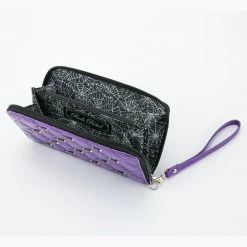 Rock Rebel Studded Bats Purple Glitter Wallet