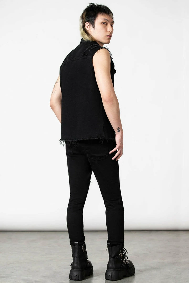 Killstar Ruse Denim Vest Men's Stuff 6 Killstar Ruse Denim Vest Men's Stuff