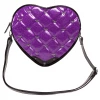 Rock Rebel Bat Studded Quilted Heart Shoulder Bag - Purple 1 Rock Rebel Bat Studded Quilted Heart Shoulder Bag - Purple