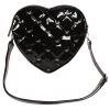Rock Rebel Bags & Backpacks Bat Studded Quilted Heart Shoulder Bag - Black