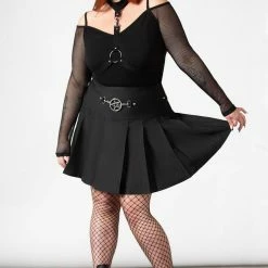 Killstar Women's Stuff Scary Pleated Skirt