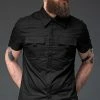 Queen Of Darkness Men's Stuff Shirt With Hidden Button Placket 1 Queen Of Darkness Men's Stuff Shirt With Hidden Button Placket