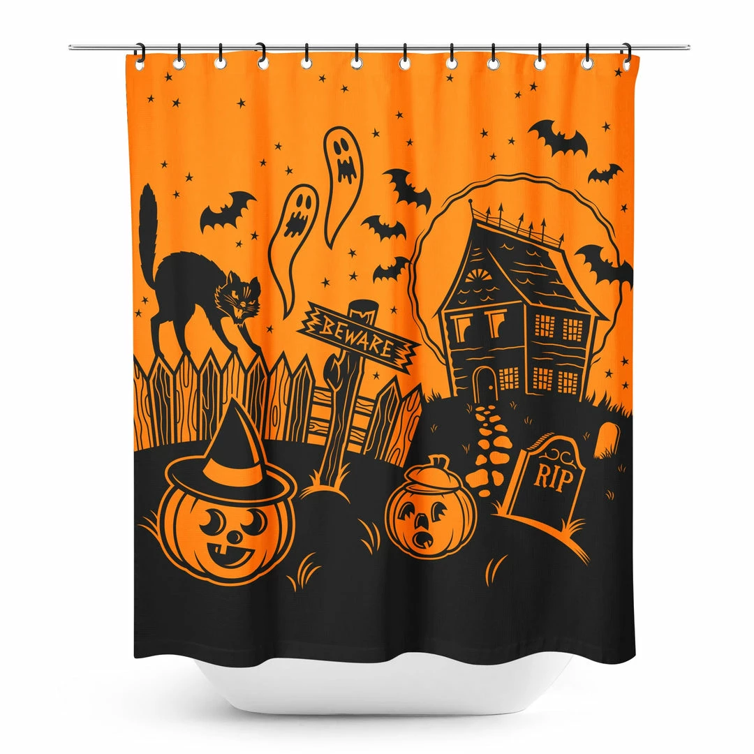 Sourpuss Gift Ideas Haunted House Shower Curtain 3 Sourpuss Gift Ideas Haunted House Shower Curtain